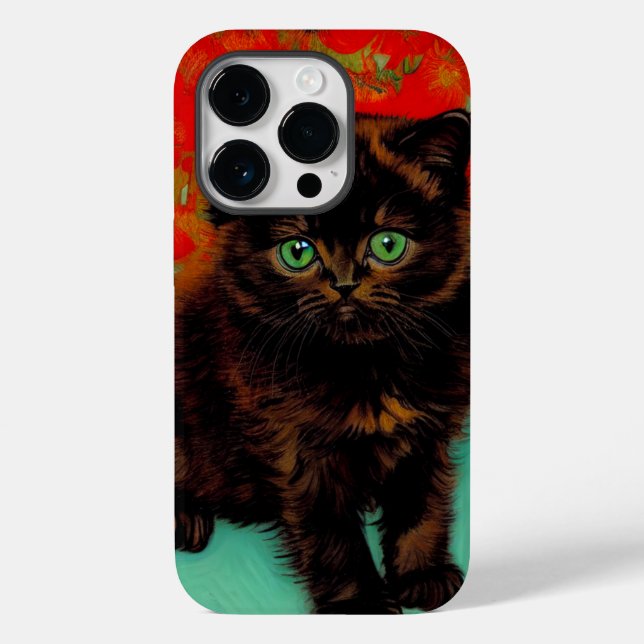 Van Gogh Black Cat Red Flowers Case-Mate iPhone Case (Back)