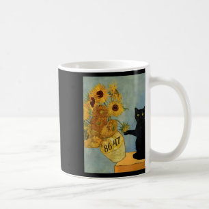 Van Gogh Black Cat With Sunflowers 8647 Subtle Res Coffee Mug