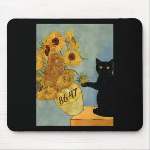 Van Gogh Black Cat With Sunflowers 8647 Subtle Res Mouse Mat