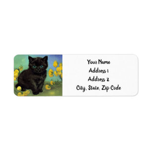 Van Gogh Black Cat Yellow Flowers