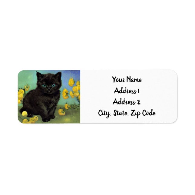 Van Gogh Black Cat Yellow Flowers (Front)