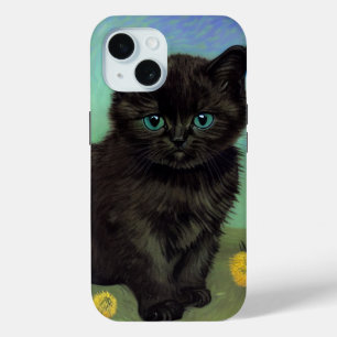 Van Gogh Black Cat Yellow Flowers iPhone 15 Case