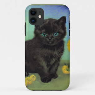 Van Gogh Black Cat Yellow Flowers iPhone 11 Case