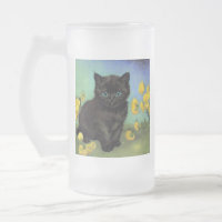 Van Gogh Black Cat Yellow Flowers