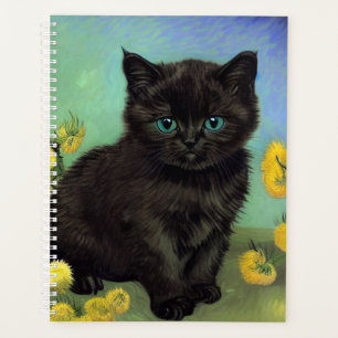 Van Gogh Black Cat Yellow Flowers Planner