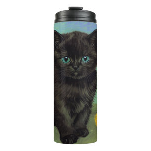 Van Gogh Black Cat Yellow Flowers Thermal Tumbler