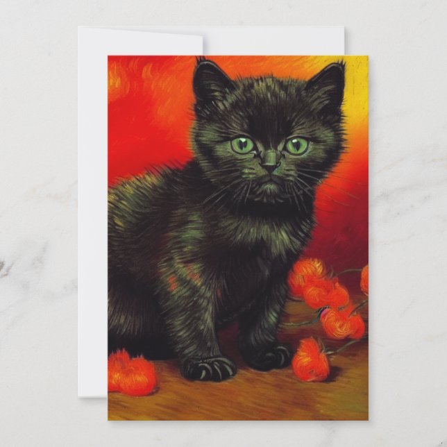 Van Gogh Black Kitten Announcement (Front)