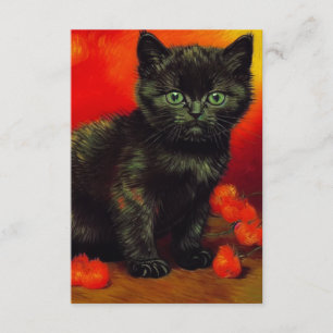 Van Gogh Black Kitten Enclosure Card