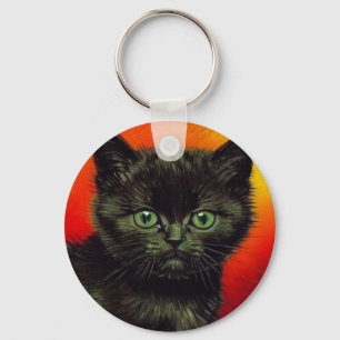 Van Gogh Black Kitten Key Ring