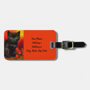 Van Gogh Black Kitten Luggage Tag