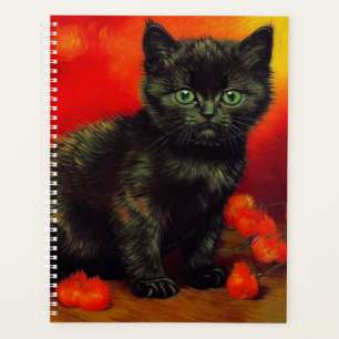 Van Gogh Black Kitten Planner