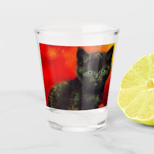 Van Gogh Black Kitten Shot Glass