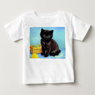 Van Gogh Black Kitten with Yarn Baby T-Shirt