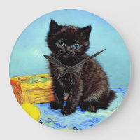 Van Gogh Black Kitten with Yarn