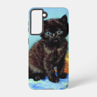 Van Gogh Black Kitten with Yarn