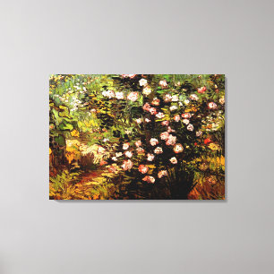 Van Gogh - Blooming Rose Bush Canvas Print
