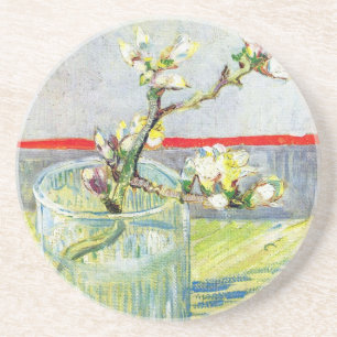 Van Gogh Blossoming Almond Branch in a Glass Coaster