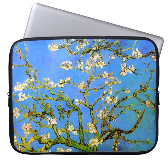 Van Gogh: Blossoming Almond Tree Branches Laptop Sleeve (Front)