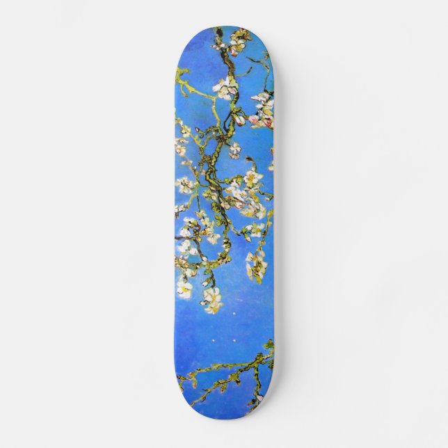 Van Gogh: Blossoming Almond Tree Branches Skateboard (Front)