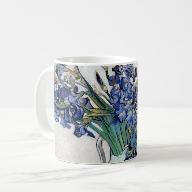 Van Gogh Blue Irises Coffee Mug (Front Left)
