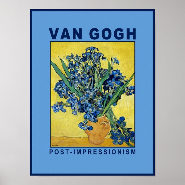 Van Gogh Blue Irises Museum Poster (Front)