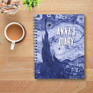 Van Gogh Blue Rendition of The Starry Night Art Notebook