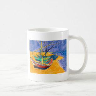 Van Gogh Boats Impressionism Beach Coffee Mug