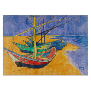 Van Gogh Boats Impressionism Beach Cutting Board