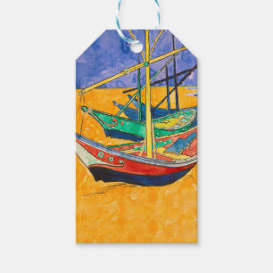 Van Gogh Boats Impressionism Beach Gift Tags