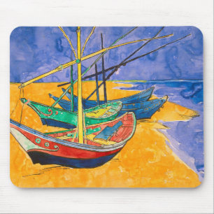 Van Gogh Boats Impressionism Beach Mouse Mat
