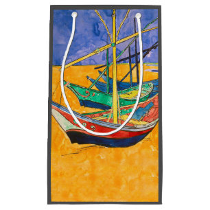 Van Gogh Boats Impressionism Beach Small Gift Bag