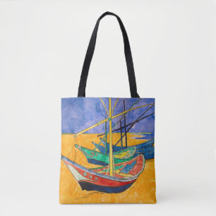 Van Gogh Boats Impressionism Beach Tote Bag