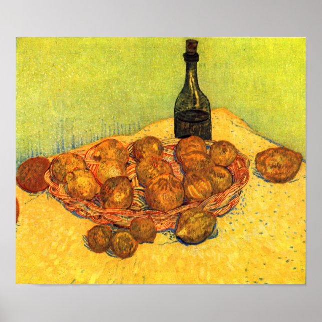 Van Gogh - Bottle Lemons and Oranges Poster (Front)