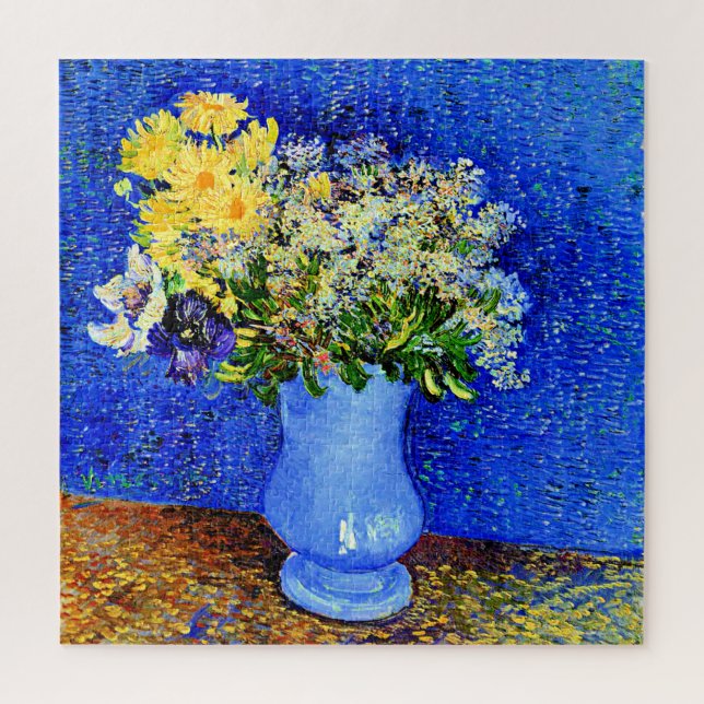 Van Gogh - Bouquet of Flowers in a Blue Vase Jigsaw Puzzle (Vertical)