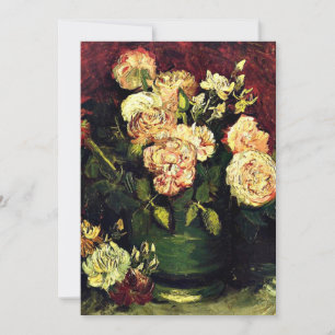 Van Gogh - Bowl with Peonies and Roses Card