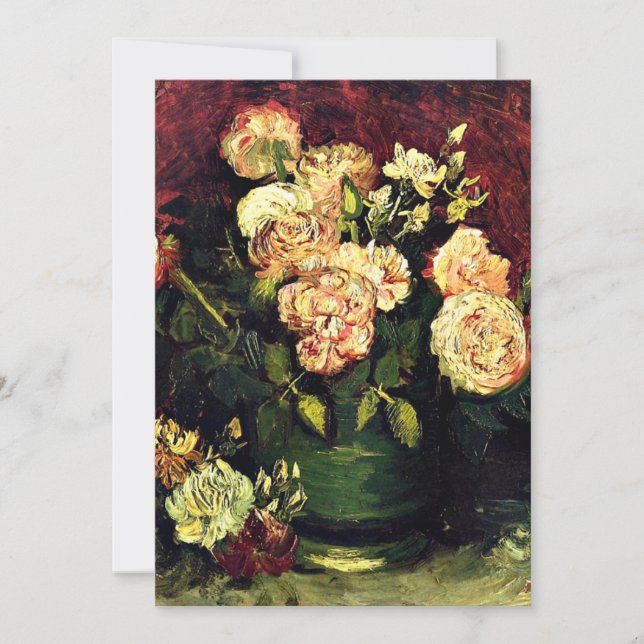 Van Gogh - Bowl with Peonies and Roses Card (Front)