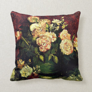 Van Gogh: Bowl with Peonies and Roses Cushion