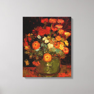 Van Gogh - Bowl with Zinnias Canvas Print