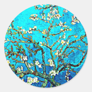 Van Gogh - Branches with Almond Blossom Classic Round Sticker