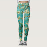 Van Gogh Bright Blue Green Floral Almond Tree Leggings<br><div class="desc">This Blossoming Almond Tree is a fine art oil painting of an almond tree in blossom with a bright green-blue background. It was created by Vincent Willem van Gogh (1853-1890). It is our Fine Art Series no. 113.</div>