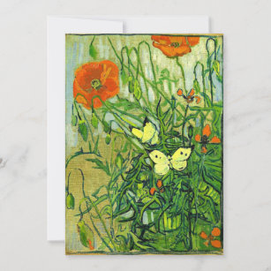Van Gogh - Butterflies and Poppies, Card