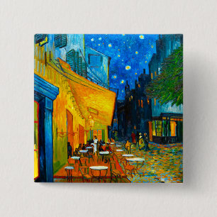 Van Gogh Café Terrace at Night 15 Cm Square Badge