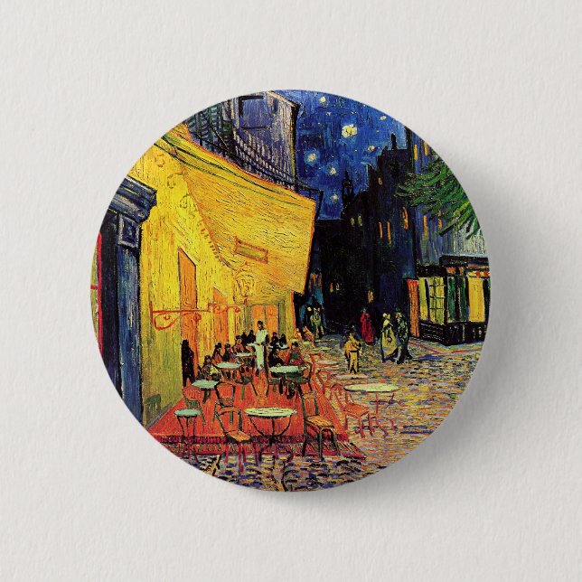 Van Gogh Cafe Terrace At Night 6 Cm Round Badge (Front)