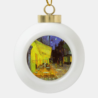 Van Gogh: Cafe Terrace at Night Ceramic Ball Christmas Ornament