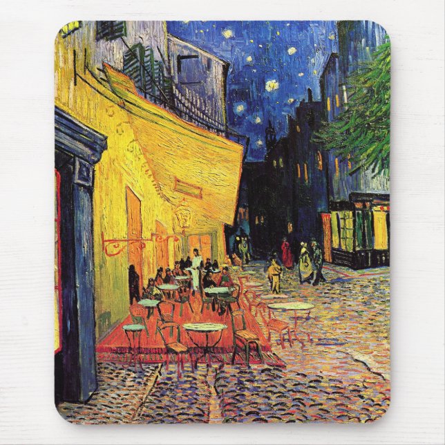 Van Gogh Cafe Terrace At Night Mouse Mat (Front)