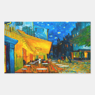 Van Gogh Café Terrace at Night Rectangular Sticker