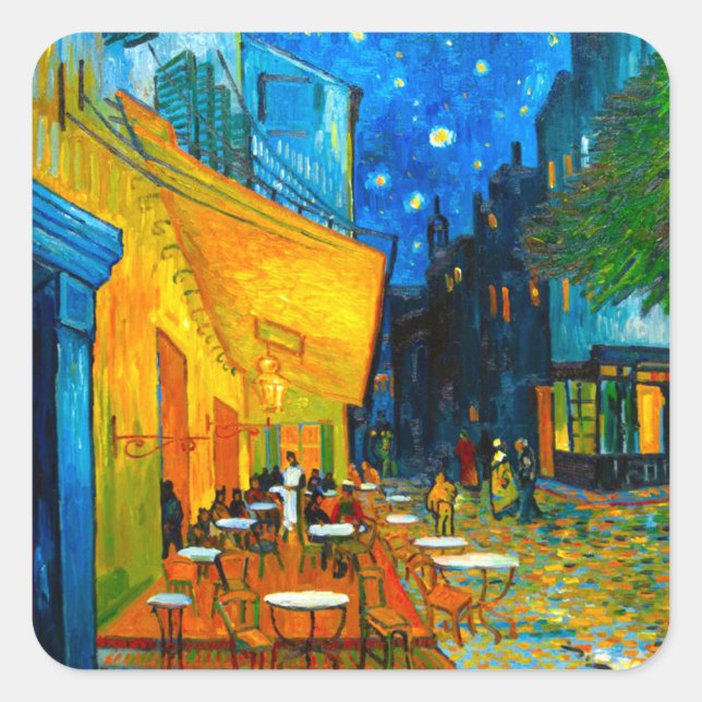 Van Gogh Café Terrace at Night Square Sticker (Front)