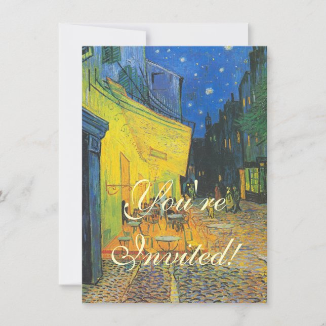 Van Gogh Cafe Terrace French Street Scene Invitation (Front)