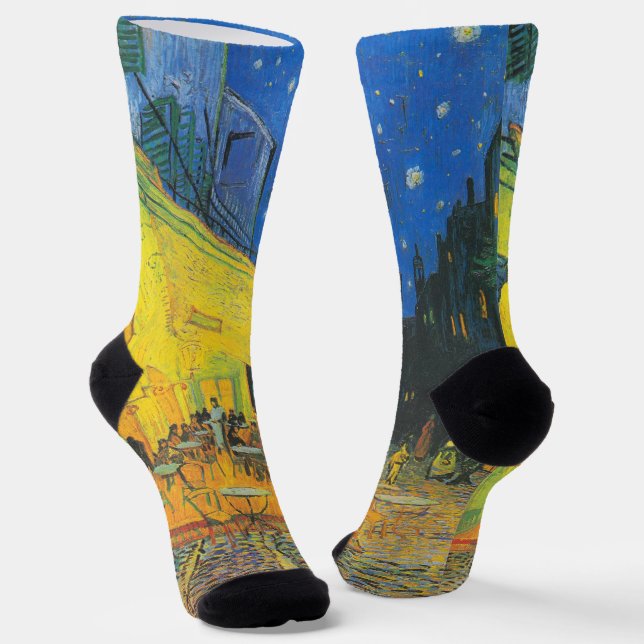Van Gogh Cafe Terrace French Street Scene Socks (Angled)