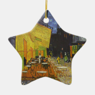 Van Gogh Cafe Terrace Post-Impressionist Ceramic Tree Decoration